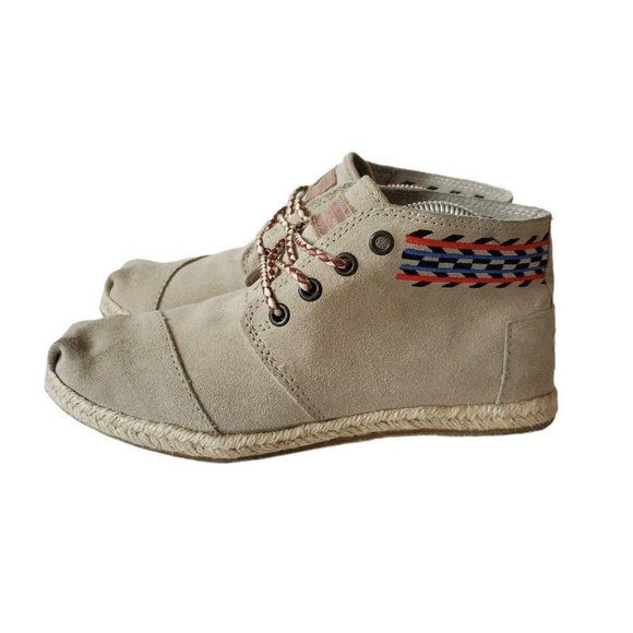 Toms Sand Alarco Desert Botas Chukka Boot Suede Leather Tan Lace Up Size 5.5 - Picture 2 of 11